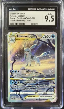 Glaceon VSTAR Pokemon 2023 Crown Zenith - GG40/GG70 Holo CGC MINT+ 9.5 - Image 1