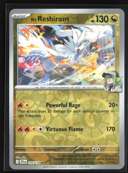 Pokemon TCG - N's Reshiram Reverse Holo Rare ME: Ascended Heroes 154/217 NM - Image 1