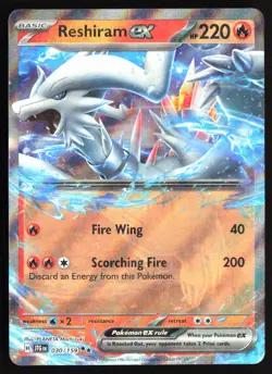Pokemon TCG - Reshiram ex 030/159 SV09: Journey Together Holo Double Rare NM - Image 1