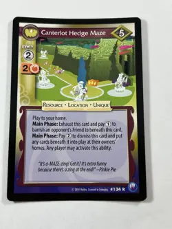 My Little Pony Canterlot Hedge Maze 134 Rare Resource Unique CCG Card 2014 - Image 1