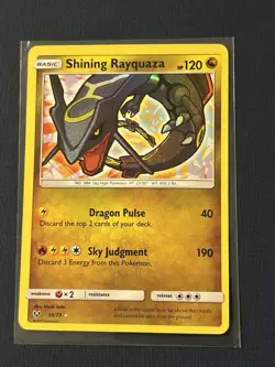Pokemon TCG Shining Rayquaza Holo Rare Card Shining Legends 56/73 NM - Image 1