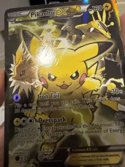 Pokemon TCG Pikachu EX XY124 Black Star Promo Full Art Holo Card - MP - Image 3