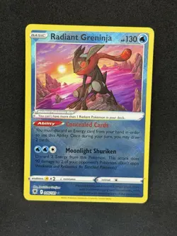 Pokemon TCG Radiant Greninja Astral Radiance Holo Card 046/189 Radiant Rare - Image 1
