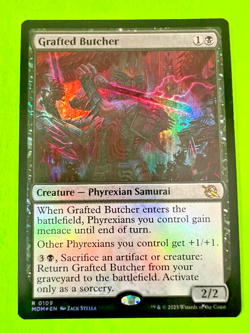 MTG March of the Machine ( Grafted Butcher ) Foil Rare - Image 1