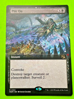 MTG March of the Machine ( Pile On ) Rare Extended Art - Image 1