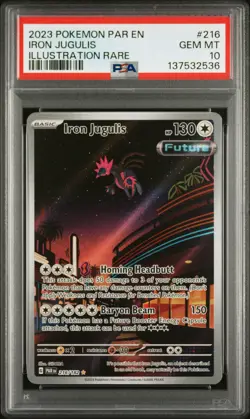 2023 POKEMON PAR EN-PARADOX RIFT ILLUSTRATION RARE #216 IRON JUGULIS PSA 10 - Image 1