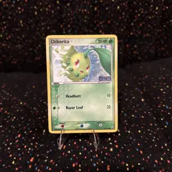 Pokemon Chikorita Unseen Forces 51/115 50HP Common Reverse Holo Basic English - Image 1