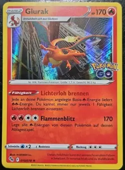 Pokemon Glurak 010/078 Holo Pokemon Go Deutsch NM - Image 1