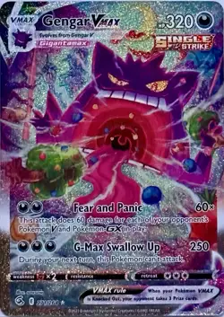 🔥 Pokemon TCG Sword & Shield Fusion Strike 271/264 Gengar VMAX ALT ART 🔥 - Image 1