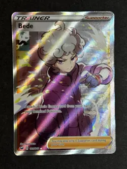 Bede 199/202 Sword & Shield Base Set Full Arrt Trainer Pokemon TCG NM/MINT - Image 1