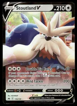 Pokemon Tcg Stoutland V #116 Pokemon Crown Zenith NM - Image 1