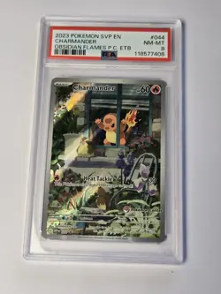 Pokemon Center Stamp Promo Charmander Obsidian Flames ETB SVP EN 044 PSA 8 - Image 1