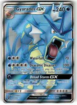 Gyarados GX 101/111 Ultra Rare Crimson Invasion Pokemon Heavily Played - Image 1