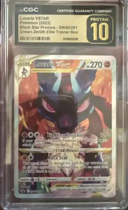 Pristine10 Lucario VSTAR SWSH291 Black Star Promos-Crown Zenith Elite Trainer - Image 1