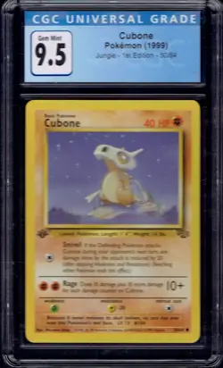 1999 Pokemon Cubone 1st Edition 50/64 CGC 9.5 10 (Jungle) - Image 1