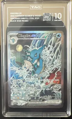 TAG 10 GEM MINT Pokemon Kingdra EX 131 Black Star Promo - Image 1