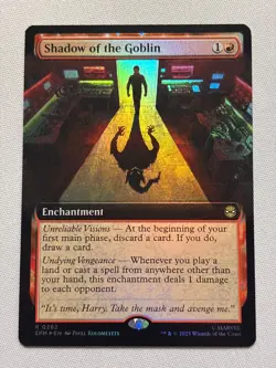 Shadow of the Goblin (Extended Art FOIL) - Marvel's Spiderman (SPM) - MTG - Image 1