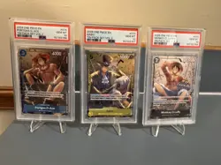 2026 One Piece Tin Pack Vol. 2 Sequential PSA 10 Promo Set - Ace, Sabo, Luffy - Image 1