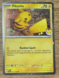 Pikachu 051/162 Pokemon GO Cosmo Holo English Pokemon TCG Card HP 70 Fart Swirl - Image 2