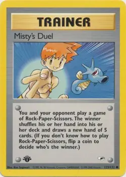 Pokemon Card - Gym Heroes 123/132 - MISTY'S DUEL (common) **1st Edition** - NM - Image 1