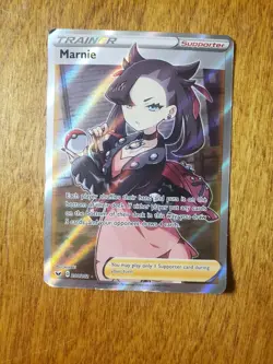 Pokemon TCG English Card Sword & Shield Marnie 200/202 Full Art *DMG* - Image 1