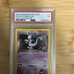 Pokemon PSA 1 Poor 2000 Rocket's Mewtwo 1st Edition Gym Challenge Holo Card - Image 4