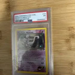 Pokemon PSA 1 Poor 2000 Rocket's Mewtwo 1st Edition Gym Challenge Holo Card - Image 5