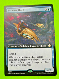 MTG March of the Machine ( Schema Thief ) Rare Extended Art - Image 1