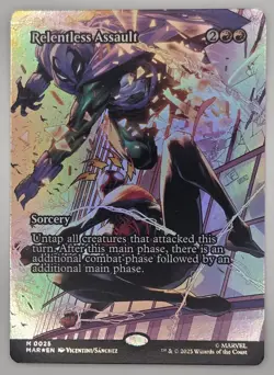 Relentless Assault (Borderless) - (FOIL) - Marvel's Spiderman (MAR) - MTG - Image 1