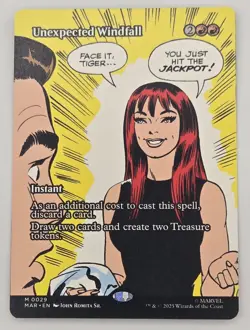 Unexpected Windfall (Borderless) - Marvel's Spiderman (MAR) - MTG - Image 1
