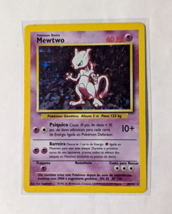 Pokemon Mewtwo 10/102 Base Set Holo Rare Basic 60 HP Portuguese Unlimited - Image 1