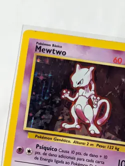 Pokemon Mewtwo 10/102 Base Set Holo Rare Basic 60 HP Portuguese Unlimited - Image 2