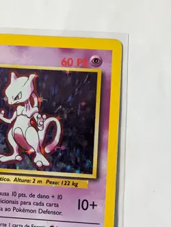 Pokemon Mewtwo 10/102 Base Set Holo Rare Basic 60 HP Portuguese Unlimited - Image 3