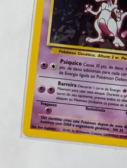 Pokemon Mewtwo 10/102 Base Set Holo Rare Basic 60 HP Portuguese Unlimited - Image 5