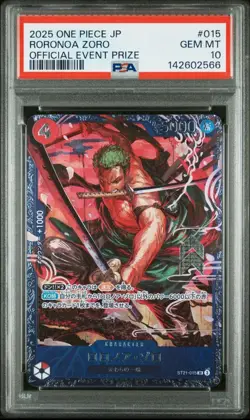 Bandai One Piece CCG Roronoa Zoro Official Event Prize 015 Foil JPN PSA 10 - Image 1