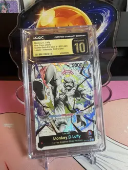 2025 ONE PIECE ST21-EX GEAR 5 BLACK & WHITE ALT ART #001 MONKEY D. LUFFY CGC 10 - Image 1