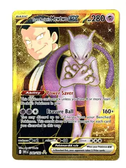 2025 Team Rocket's Mewtwo ex 240/182 Hyper Rare Destined Rivals Pokemon TCG Card - Image 1