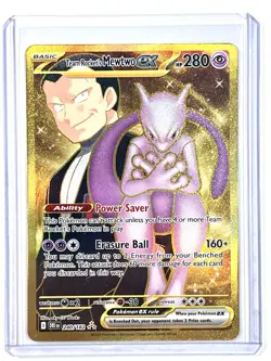 2025 Team Rocket's Mewtwo ex 240/182 Hyper Rare Destined Rivals Pokemon TCG Card - Image 3