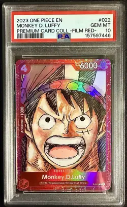 Monkey D Luffy PSA 10 Film Red Premium Card Collection - P-022 Gem Mint - Image 1
