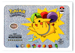 POKEMON - WHOS THAT POKEMON U * FLYING PIKACHU W/ BALLOONS * GLITTER FOIL CARD - Image 1