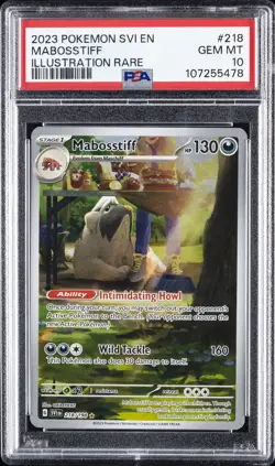 2023 POKEMON SVI EN-SCARLET & VIOLET ILLUSTRATION RARE #218 MABOSSTIFF PSA 10 - Image 1