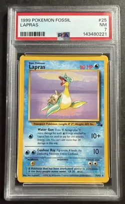 1999 Pokemon Fossil Lapras ##24 PSA 7 NM - Image 1