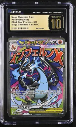 CGC PRISTINE 10 Mega Charizard X ex BLACK STAR PROMO (023) POKEMON ENGLISH - Image 1