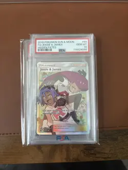 PSA 10 JESSIE & JAMES 68 HIDDEN FATES SUN & MOON TEAM ROCKET TRAINER POKEMON - Image 1