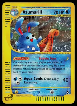 Pokemon Card - Azumarill Aquapolis SWIRL H4/H32 Holo Holo Rare - Image 1