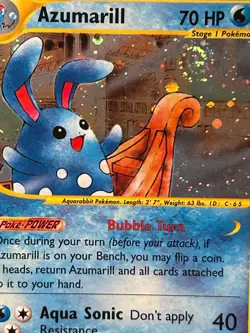 Pokemon Card - Azumarill Aquapolis SWIRL H4/H32 Holo Holo Rare - Image 3