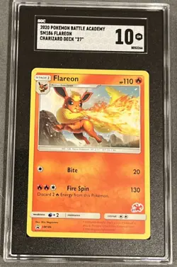 2023 POKEMON Battle Academy SM186 Flareon Charizard Deck “27” SGC Gem Mint 10 - Image 1