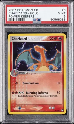 2007 POKEMON EX POWER KEEPERS #6 CHARIZARD-HOLO PSA 9 - Image 1
