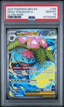 2025 POKEMON MEG EN-MEGA EVOLUTION ULTRA RARE #155 MEGA VENUSAUR EX PSA 10 - Image 1