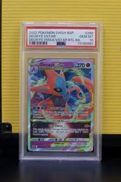 2022 POKEMON SWSH BSP DEOXYS VSTAR DEOXYS VMAX/VSTAR BTL.BX PSA 10 - Image 1